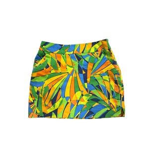Loudmouth Ladies Golf‎ SkIrt Size 2 Multi Color Abstract Geometric Mini Skirt